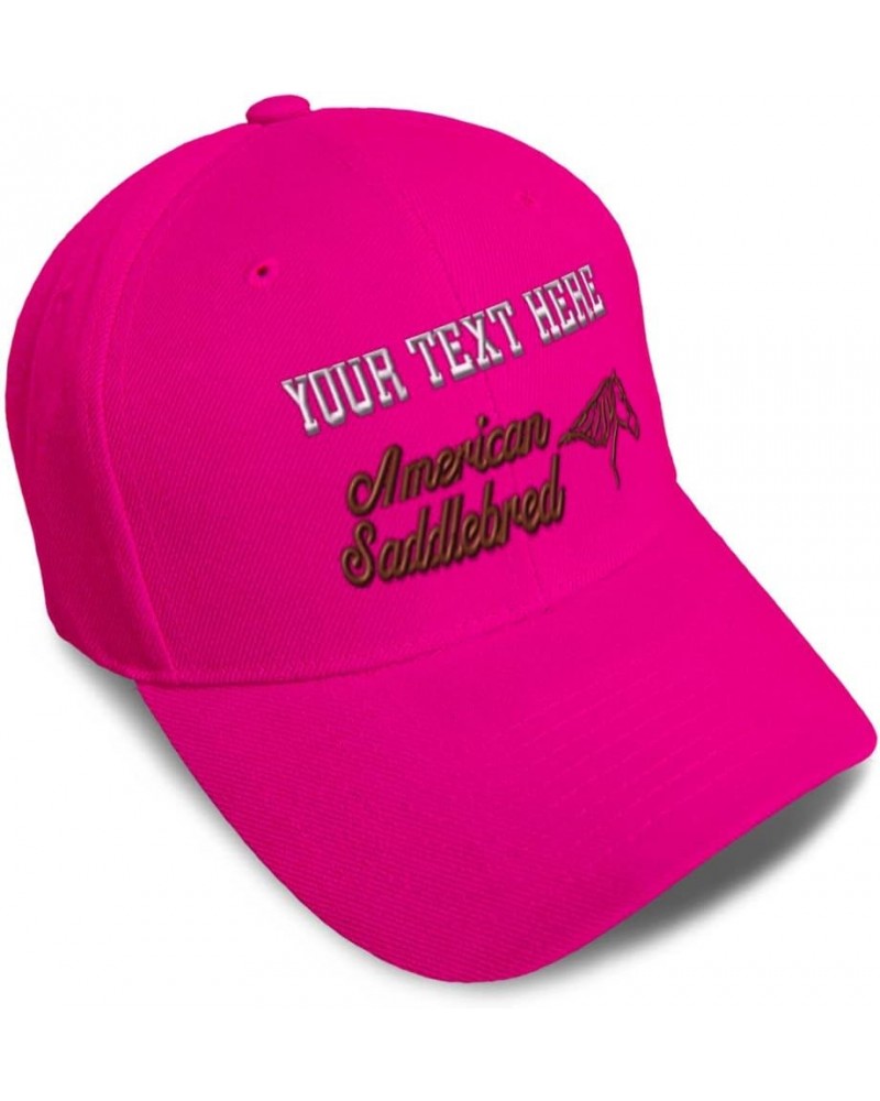 Baseball Cap American Saddlebred Horses Breed Acrylic Pony Dad Hats for Men and Women Hot Pink Personalized Text Here $16.19 ...