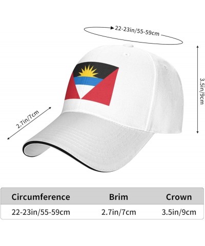 Flag of Antigua and Barbuda Unisex Baseball Cap Fits Men Women Adjustable Dad Hat Sandwich Bill Cap White $8.53 Baseball Caps