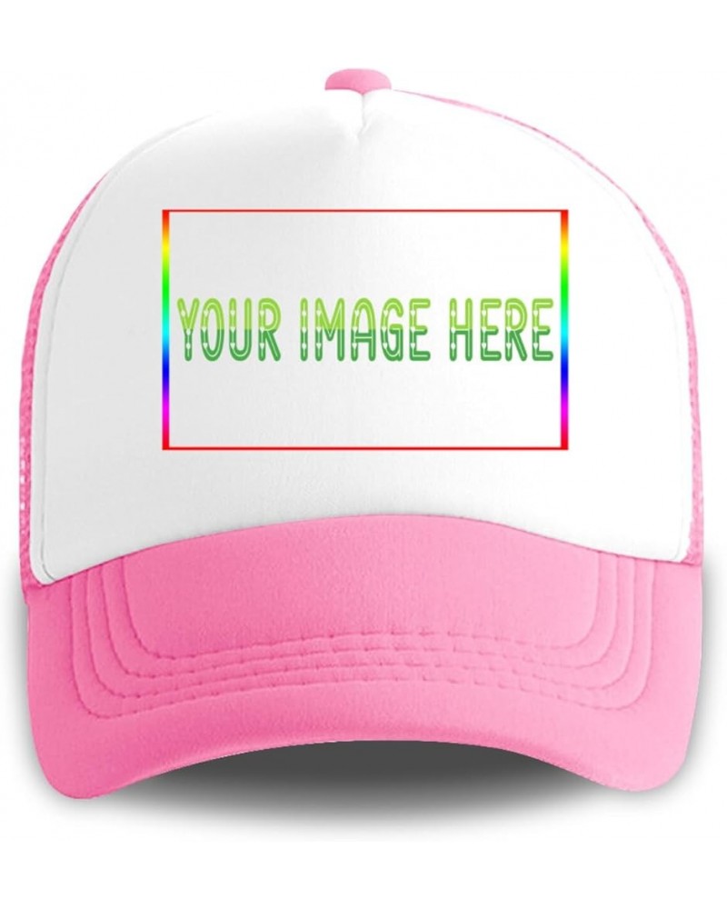 Custom Sun Visor Hat Your Image Here Curved Mesh Hat Pink 0 $13.33 Sun Hats