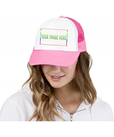 Custom Sun Visor Hat Your Image Here Curved Mesh Hat Pink 0 $13.33 Sun Hats