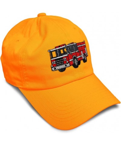 Soft Baseball Cap Fire Engine Truck A Embroidery Firefighter Truck Cotton Dad Hats for Men & Women Orange Design Only $16.52 ...