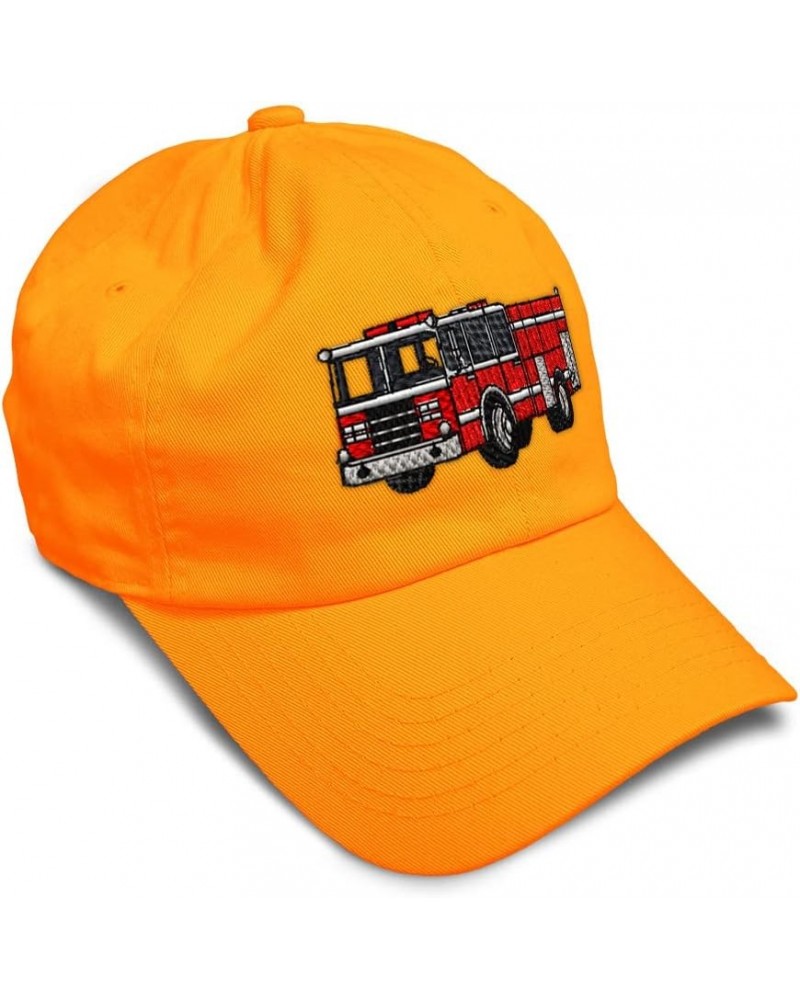 Soft Baseball Cap Fire Engine Truck A Embroidery Firefighter Truck Cotton Dad Hats for Men & Women Orange Design Only $16.52 ...