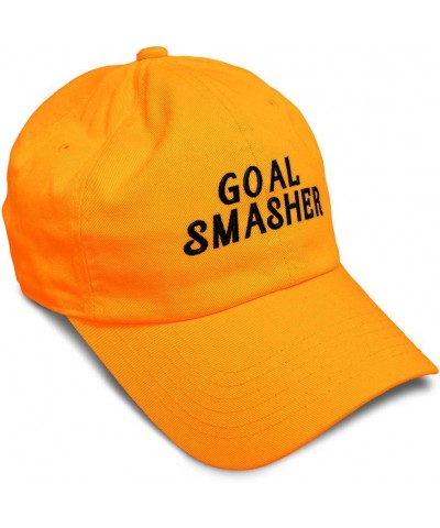 Soft Baseball Cap Sport Humor Word Goal Smasher Funny Ambition Cotton Smasher Dad Hats for Men & Women Orange Design Only $14...