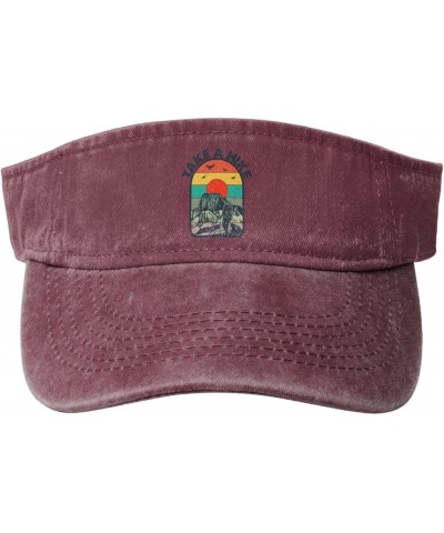 Take a Hike Sun Visor Hats for Women Men Sun Hat Vintage Golf Hat Adjustable Baseball Cap Red $14.86 Visors