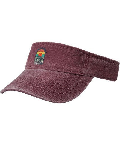 Take a Hike Sun Visor Hats for Women Men Sun Hat Vintage Golf Hat Adjustable Baseball Cap Red $14.86 Visors