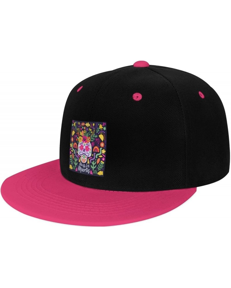 Colorful and Seamless Map Snapback Hat for Men Women Baseball Cap Trucker Flat Bill Hats Dad Caps Pink $12.60 Baseball Caps