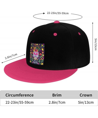 Colorful and Seamless Map Snapback Hat for Men Women Baseball Cap Trucker Flat Bill Hats Dad Caps Pink $12.60 Baseball Caps