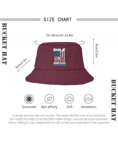 DILF Damn I Love Fishing Bucket Hat Bucket Hat Funny Womens Hat for Swimming Pool Accessories for Hiking Deep Rose $9.88 Buck...