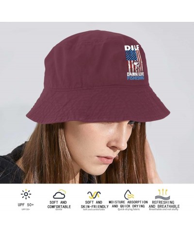 DILF Damn I Love Fishing Bucket Hat Bucket Hat Funny Womens Hat for Swimming Pool Accessories for Hiking Deep Rose $9.88 Buck...