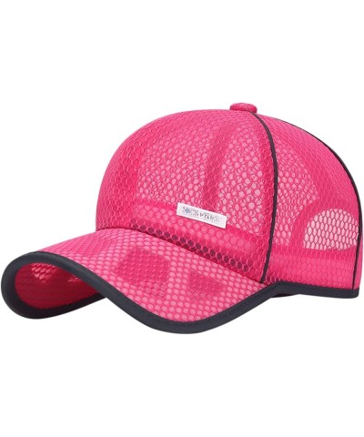 Women Men Mesh Baseball Cap Classic Low Profile Soft Adjustable Unconstructed Dad Hat Breathable Hats Hot Pink $6.88 Baseball...