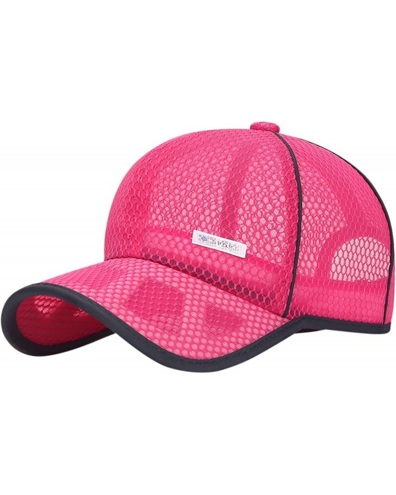 Women Men Mesh Baseball Cap Classic Low Profile Soft Adjustable Unconstructed Dad Hat Breathable Hats Hot Pink $6.88 Baseball...