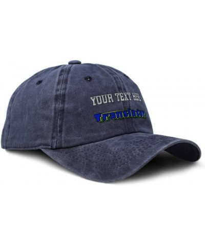 Soft Washed Baseball Cap Translator Cotton Dad Hats for Men & Women Navy Personalized Text Here $13.95 Baseball Caps