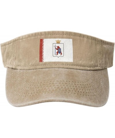 Flag of Mari El Sun Visor Hats for Women Men Sun Hat Vintage Golf Hat Adjustable Baseball Cap Natural $12.13 Visors