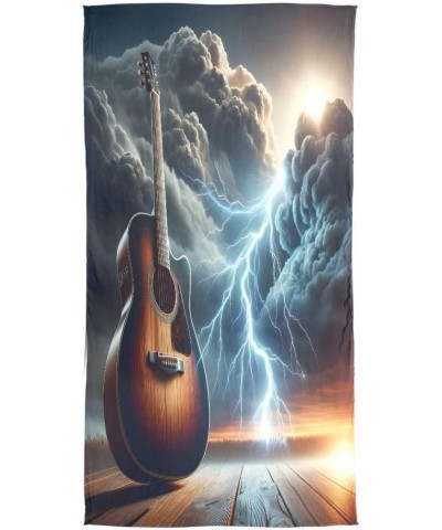 Guitar with Thunder Cloud Music Chiffon Silk Long Scarf Shawl Wrap $13.56 Scarves