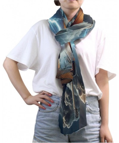 Guitar with Thunder Cloud Music Chiffon Silk Long Scarf Shawl Wrap $13.56 Scarves