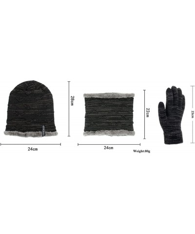 Winter Beanie Hats Scarf Gloves Set Neck Warmer Scarf and Touch Screen Gloves Set Fleece Skull Cap for Men Women B-navy $11.7...