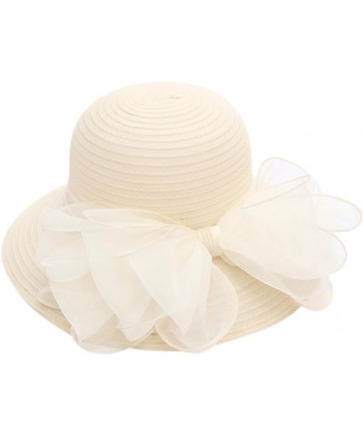 Women's Church Fascinator Bridal Tea Party Wedding Hat Running Hats Beige-10 $7.16 Sun Hats