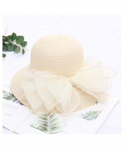 Women's Church Fascinator Bridal Tea Party Wedding Hat Running Hats Beige-10 $7.16 Sun Hats