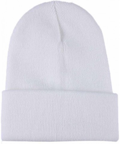 Knit Hat Cap Colorful Hat Slouchy Baggy Cap Winter Autumn Gifts Valentines Day White $5.61 Skullies & Beanies