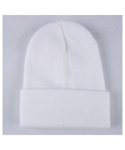 Knit Hat Cap Colorful Hat Slouchy Baggy Cap Winter Autumn Gifts Valentines Day White $5.61 Skullies & Beanies