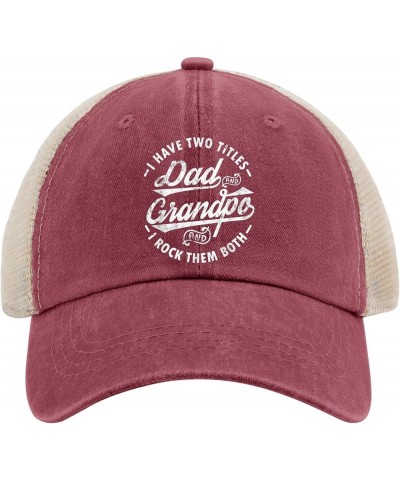 Gifts for Women Hat I Have Two Titles Dad and Grandpa and I Rock Them Both Hat for Mens Women AllBlack Deep Rose $13.33 Bucke...