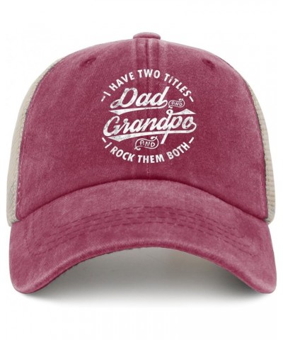 Gifts for Women Hat I Have Two Titles Dad and Grandpa and I Rock Them Both Hat for Mens Women AllBlack Deep Rose $13.33 Bucke...