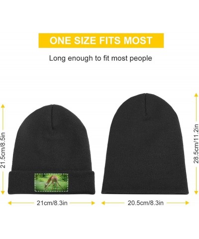 Knit Beanie Hat for Women Funny Giraffe Red Yellow Chunky Winter Slouchy Beanie Hats Ski Cap Black-funny Giraffe Green $10.66...