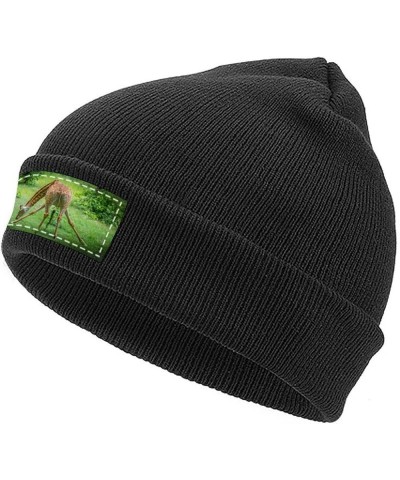 Knit Beanie Hat for Women Funny Giraffe Red Yellow Chunky Winter Slouchy Beanie Hats Ski Cap Black-funny Giraffe Green $10.66...