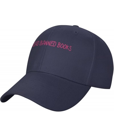 Men and Women Baseball Hats I Read Banned Books Classic Dad Hat Adjustable Casquette Cap Navy Blue $10.65 Baseball Caps