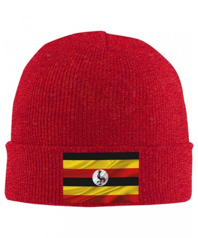 Uganda Flag Beanie Hat Skull Knit Warm Cap Women Men Soft Stretch for Winter4 Red $14.56 Skullies & Beanies