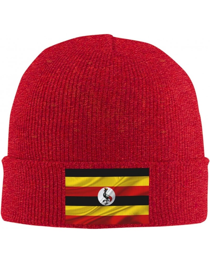 Uganda Flag Beanie Hat Skull Knit Warm Cap Women Men Soft Stretch for Winter4 Red $14.56 Skullies & Beanies