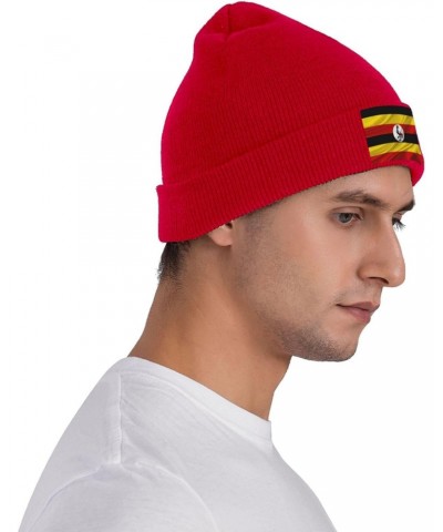 Uganda Flag Beanie Hat Skull Knit Warm Cap Women Men Soft Stretch for Winter4 Red $14.56 Skullies & Beanies