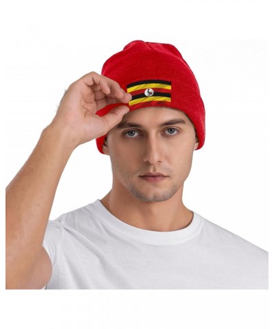 Uganda Flag Beanie Hat Skull Knit Warm Cap Women Men Soft Stretch for Winter4 Red $14.56 Skullies & Beanies