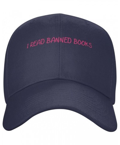 Men and Women Baseball Hats I Read Banned Books Classic Dad Hat Adjustable Casquette Cap Navy Blue $10.65 Baseball Caps