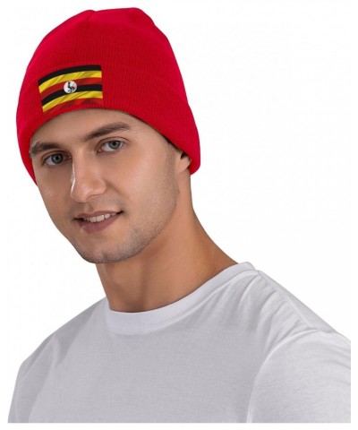 Uganda Flag Beanie Hat Skull Knit Warm Cap Women Men Soft Stretch for Winter4 Red $14.56 Skullies & Beanies