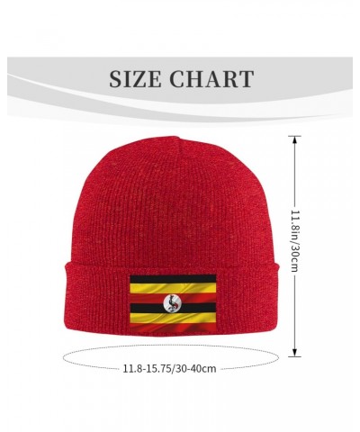 Uganda Flag Beanie Hat Skull Knit Warm Cap Women Men Soft Stretch for Winter4 Red $14.56 Skullies & Beanies