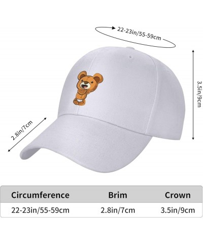 Cute Teddy Bear Baseball Cap for Men Women Dad Hat Classic Adjustable Golf Hats White $12.74 Baseball Caps