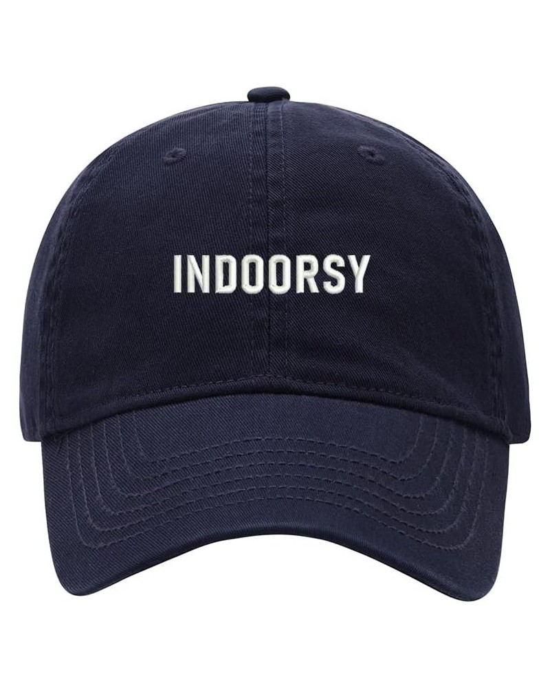 Baseball Cap Men INDOORSY Embroidered Washed Cotton Dad Hat Baseball Caps Navy $14.23 Baseball Caps