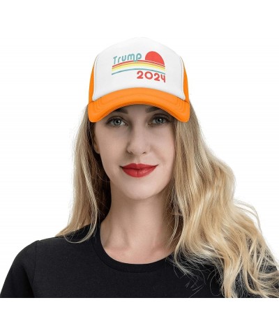 Trump 2024 Trucker Hat Mens Womens Adjustable Baseball Golf Cap Orange $13.87 Baseball Caps