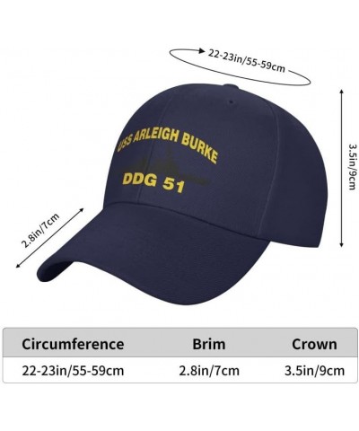 USS Arleigh Burke DDG 51 Flag Denim Hats Baseball Caps Fisherman's hat Knitted hat Navy Blue $15.05 Baseball Caps