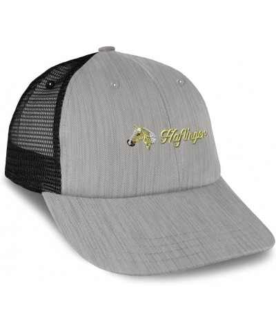 Custom Custom Trucker Hat Baseball Cap Haflinger Horses Pony Cotton Equestrian Dad Hats for Men & Women Heather Gray Black De...