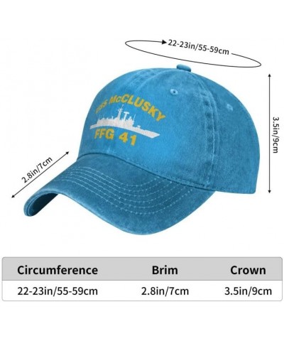 USS McClusky FFG 41 Flag Baseball Caps Denim Hats Cowboy Knit hat Fisherman's hat Blue $18.20 Baseball Caps