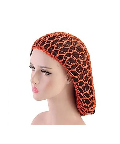 New Wide Band Mesh Hair Net Headbands for Sleeping Lady Hair Accessories Women Soft Crochet Hairnet Oversize Knit Hat Cap(lig...