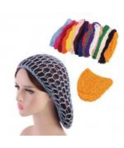 New Wide Band Mesh Hair Net Headbands for Sleeping Lady Hair Accessories Women Soft Crochet Hairnet Oversize Knit Hat Cap(lig...