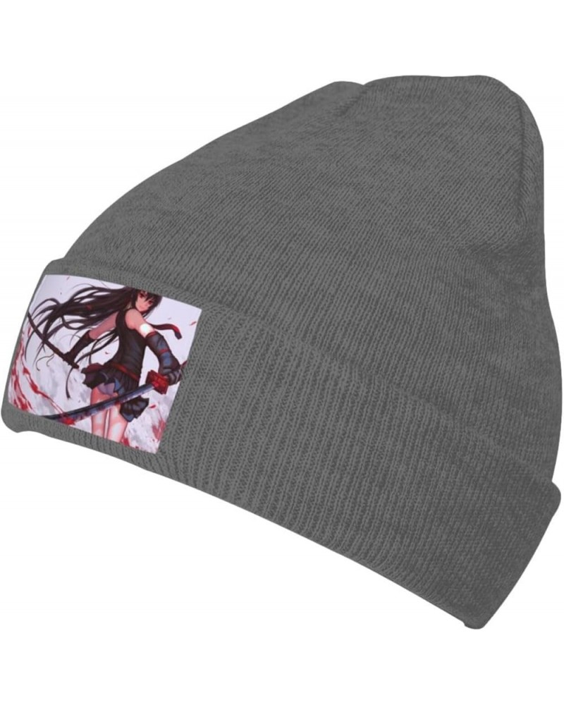 Akame Anime Ga Kill Knit Hat Winter Ski Warm Knitted Caps Plain Cuffed Beanie for Men Women Black Deep Heather $10.29 Skullie...