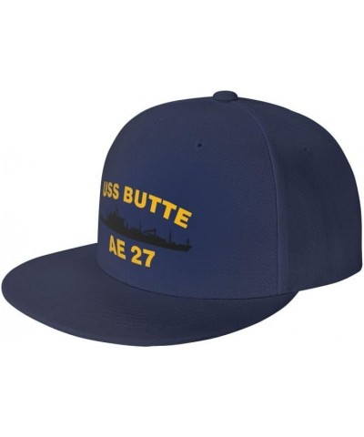 USS Butte Ae-27 Flag-Trucker Hats Denim Hats Cowboy Knit hat Baseball Caps Fisherman's hat Navy Blue $16.16 Baseball Caps