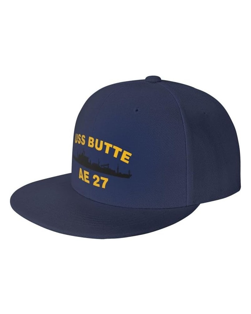 USS Butte Ae-27 Flag-Trucker Hats Denim Hats Cowboy Knit hat Baseball Caps Fisherman's hat Navy Blue $16.16 Baseball Caps