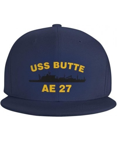 USS Butte Ae-27 Flag-Trucker Hats Denim Hats Cowboy Knit hat Baseball Caps Fisherman's hat Navy Blue $16.16 Baseball Caps