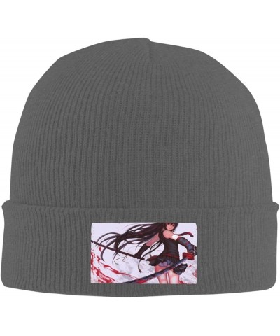 Akame Anime Ga Kill Knit Hat Winter Ski Warm Knitted Caps Plain Cuffed Beanie for Men Women Black Deep Heather $10.29 Skullie...