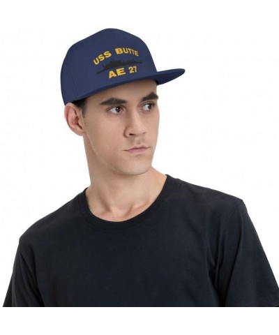 USS Butte Ae-27 Flag-Trucker Hats Denim Hats Cowboy Knit hat Baseball Caps Fisherman's hat Navy Blue $16.16 Baseball Caps